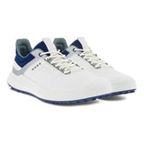 ECCO Men's Core Golf Shoe-White/Silver/Blue Depths